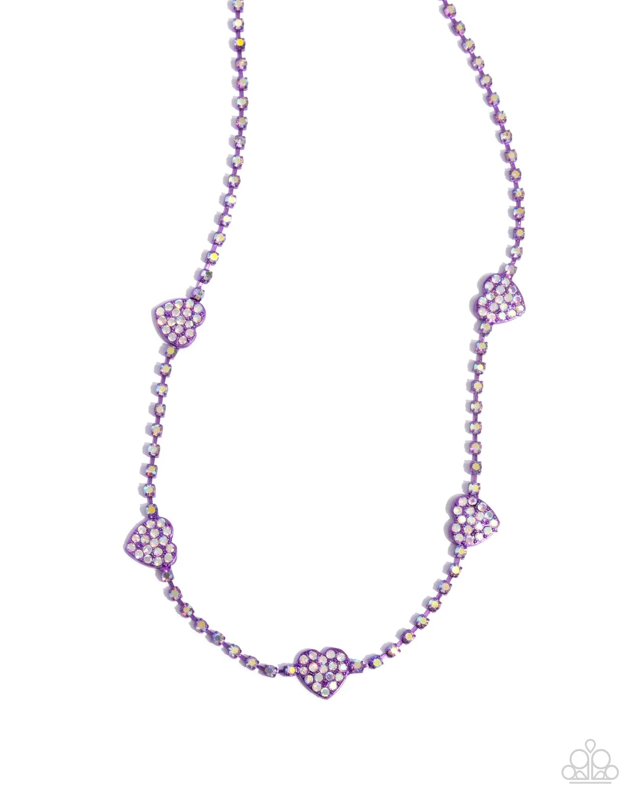 PAPARAZZI "HOMECOMING HEARTS" PURPLE NECKLACE