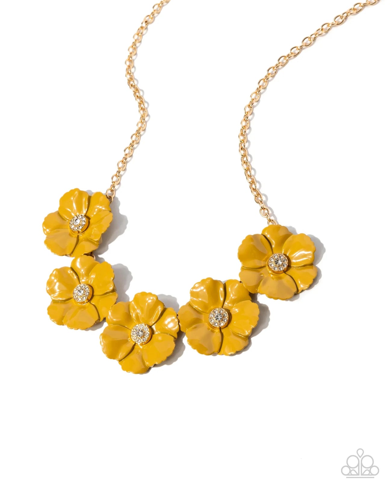 PAPARAZZI "FLORAL FAVOR" YELLOW NECKLACE