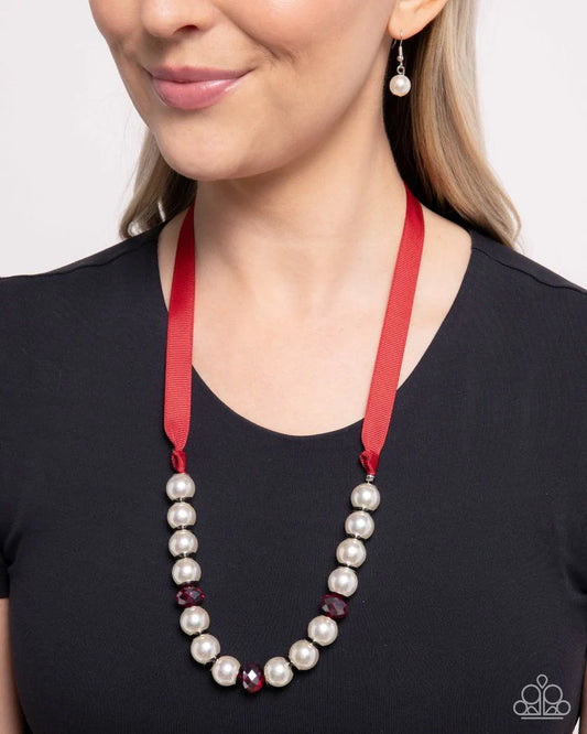 Paparazzi Necklace ~ Exclusive Ease - Red