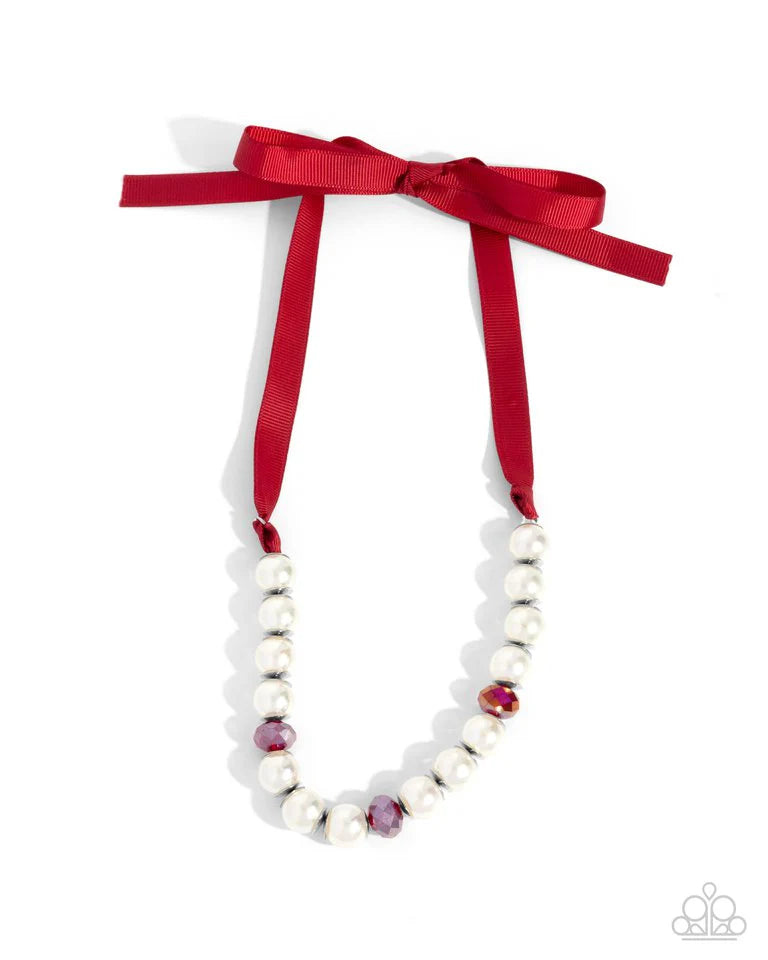 Paparazzi Necklace ~ Exclusive Ease - Red