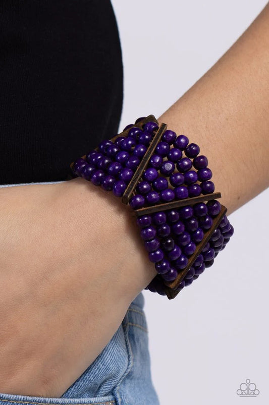 Paparazzi Bracelet ~ Way Off TROPIC - Purple