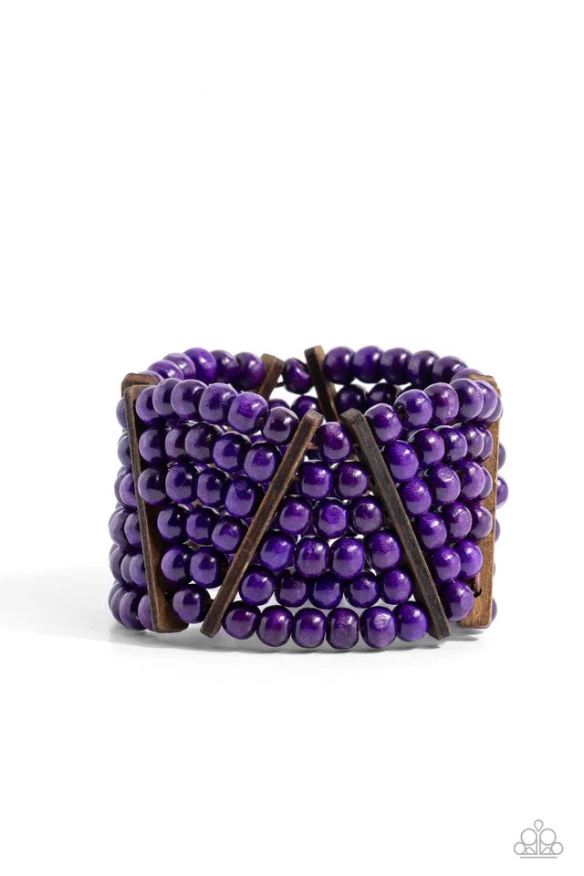 Paparazzi Bracelet ~ Way Off TROPIC - Purple