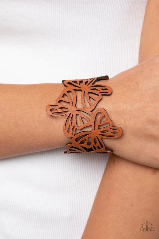 Paparazzi Bracelet ~ Butterfly Breeze - Brown