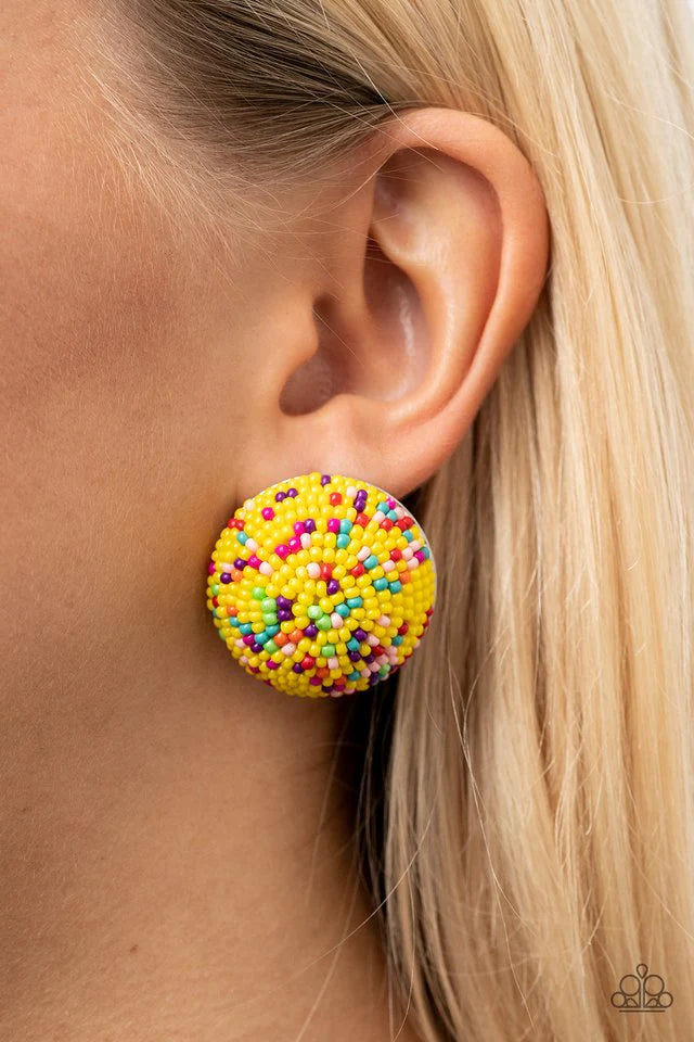 Paparazzi Earring ~ Kaleidoscope Sky - Yellow