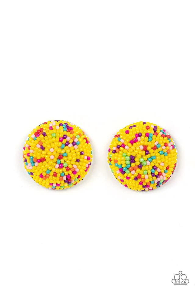 Paparazzi Earring ~ Kaleidoscope Sky - Yellow