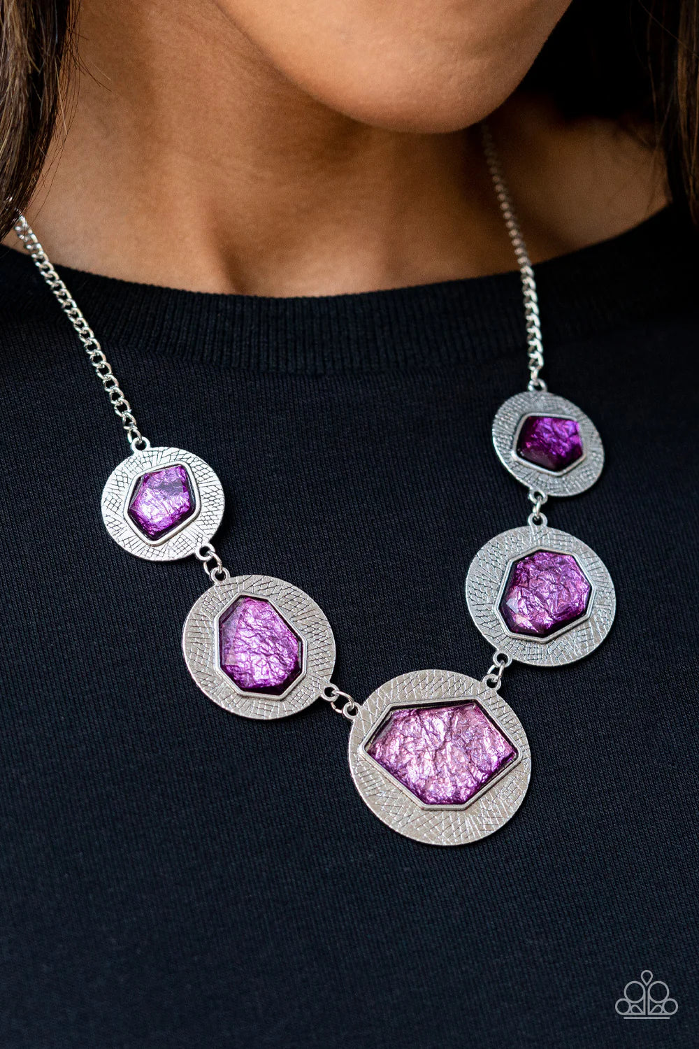 Paparazzi Necklace ~ Raw Charisma - Purple