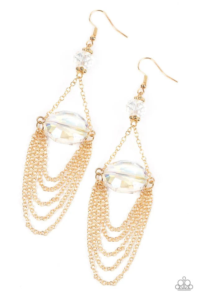 Paparazzi Earring ~ Ethereally Extravagant - Gold