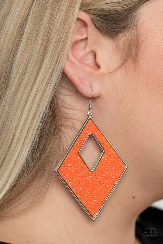 Paparazzi Earring ~ Woven Wanderer - Orange