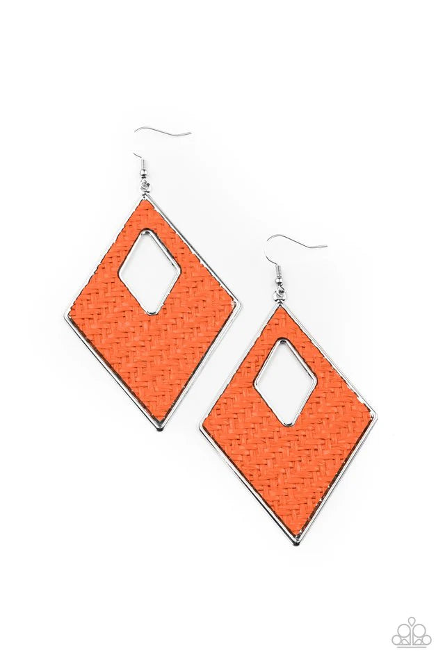 Paparazzi Earring ~ Woven Wanderer - Orange