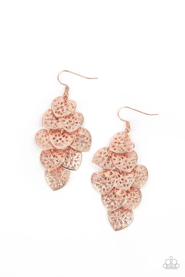 Paparazzi Earring ~ Shimmery Soulmates - Copper