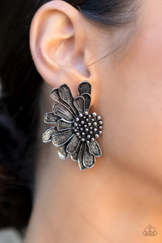 Paparazzi Earring ~ Farmstead Meadow - Silver