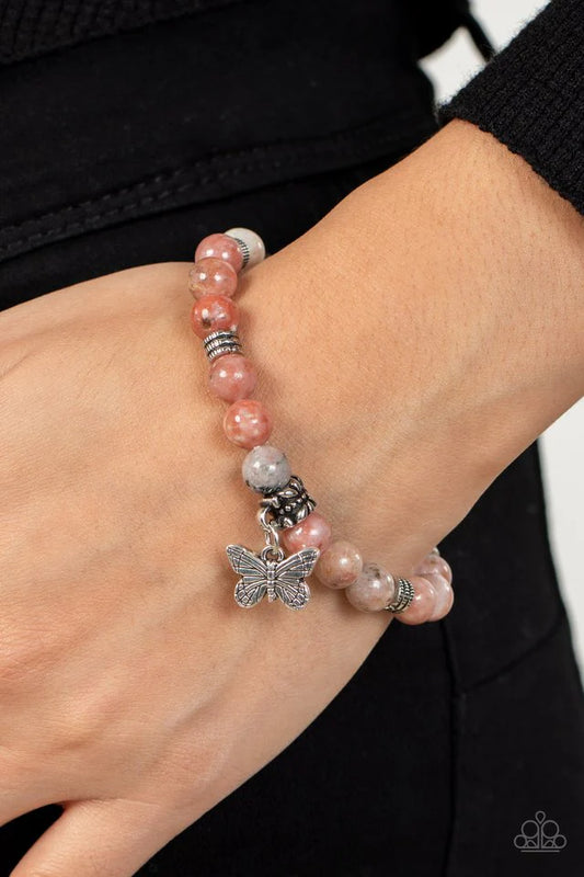 Paparazzi Bracelet ~ Butterfly Nirvana - Pink