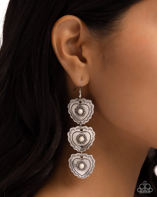 Paparazzi Vintage Allure - White Earrings