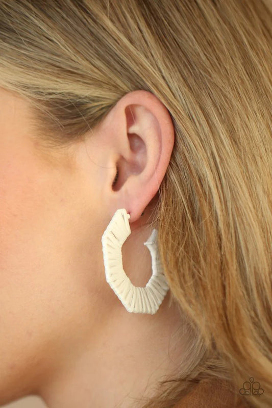 Paparazzi Earring ~ Fabulously Fiesta - White