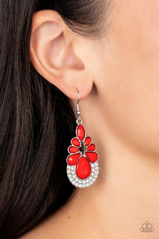 Paparazzi Earring ~ Beachfront Formal - Red