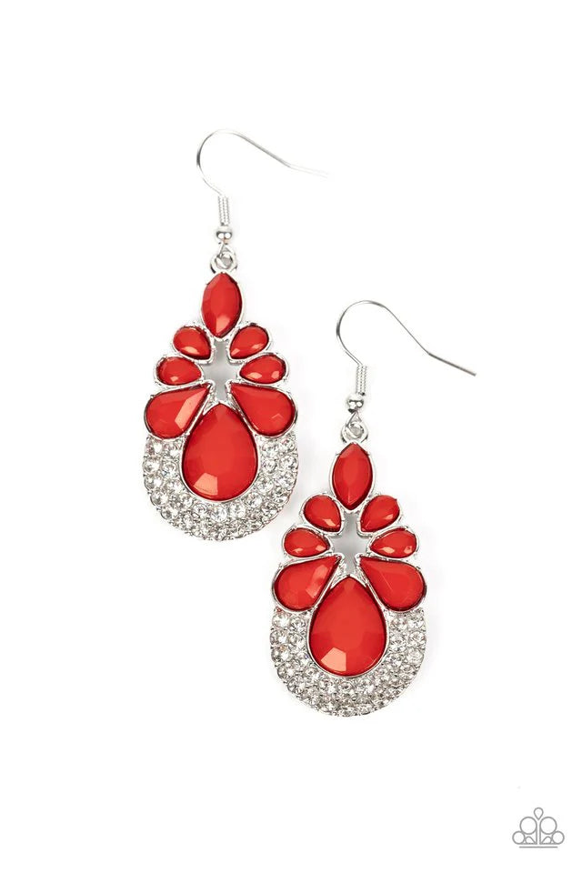 Paparazzi Earring ~ Beachfront Formal - Red