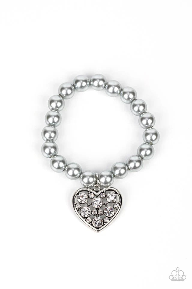 Paparazzi Bracelet ~ Cutely Crushing - Silver