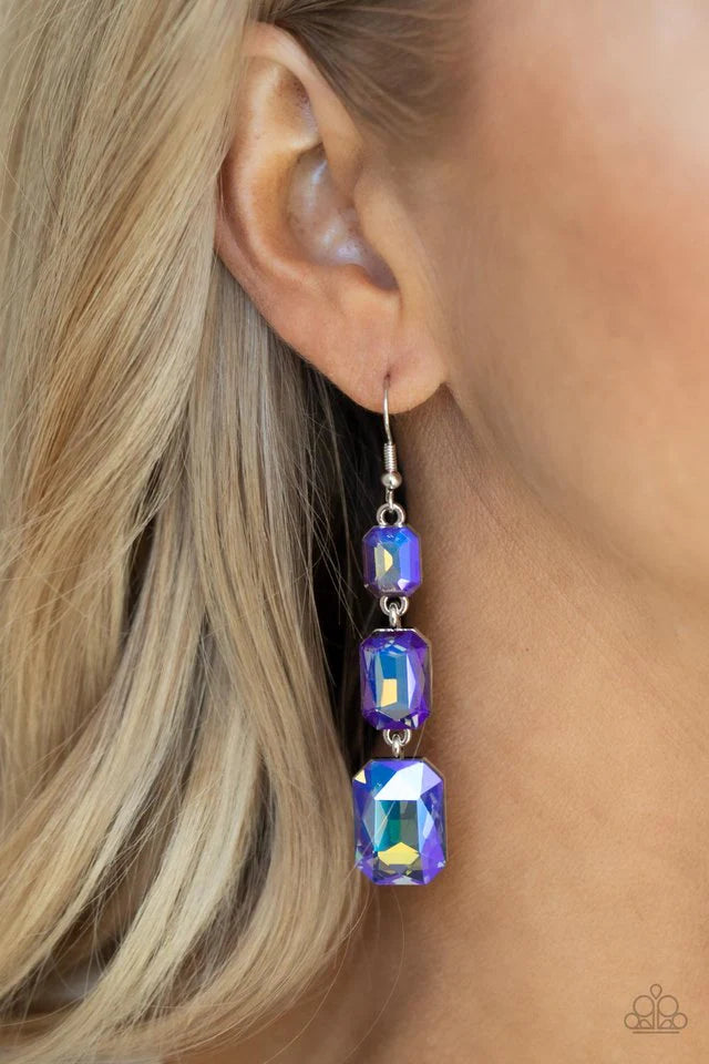 Paparazzi Earring ~ Cosmic Red Carpet - Blue