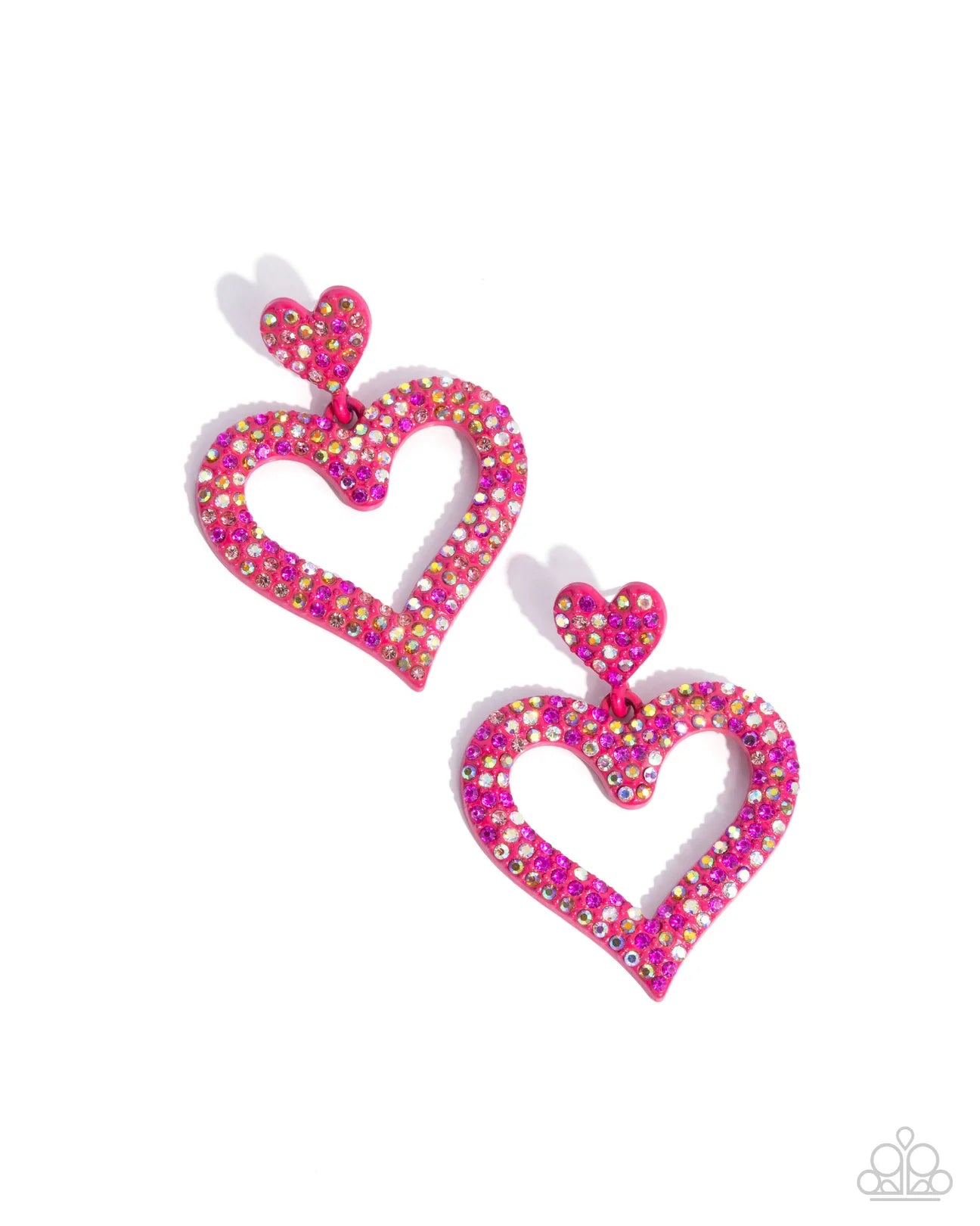 PAPARAZZI "DAZZLING DEED" PINK POST EARRINGS