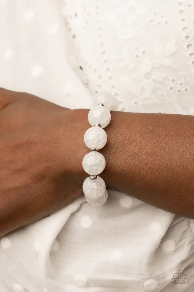 Paparazzi Bracelet ~ Arctic Affluence - White