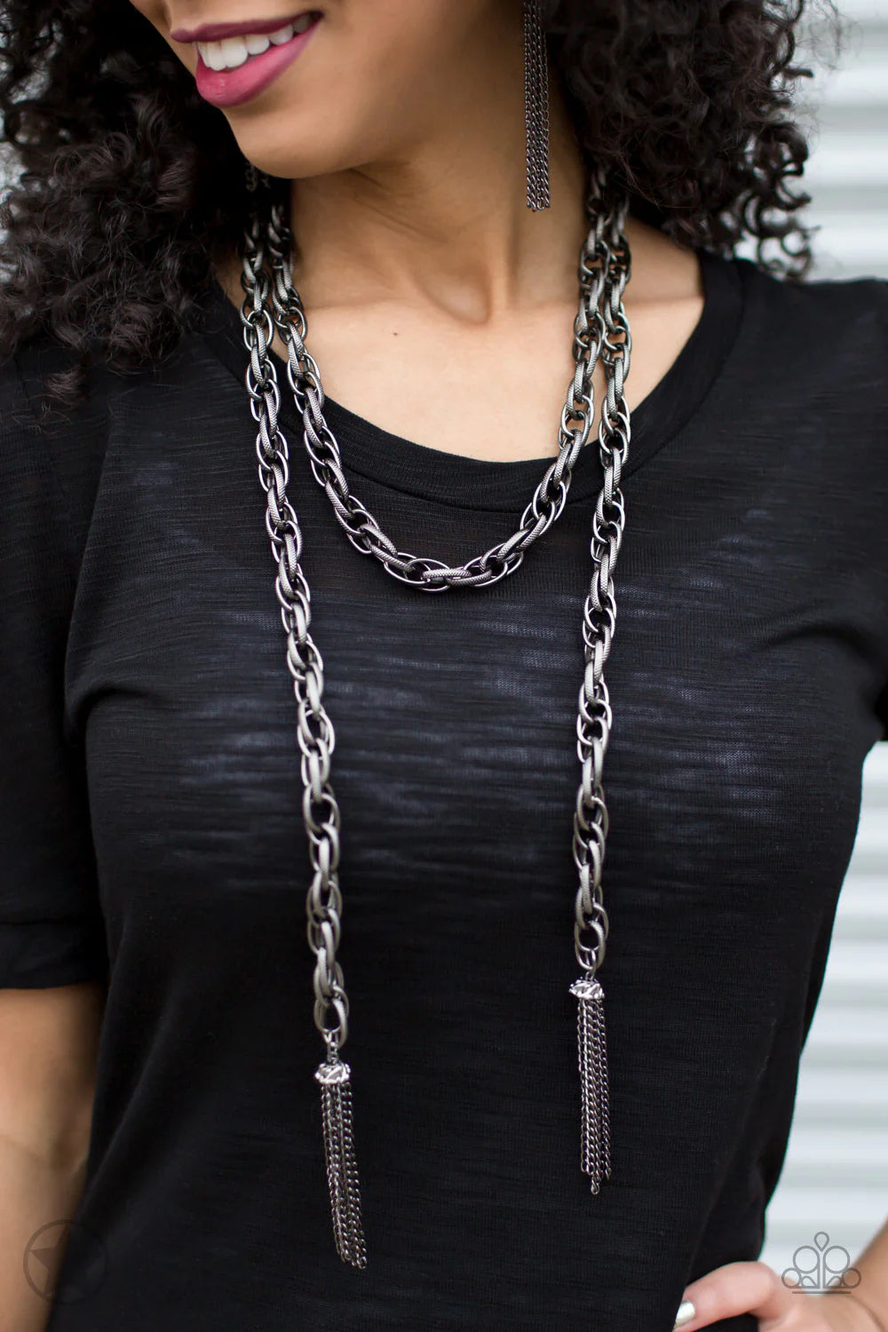 Paparazzi SCARFed for Attention - Gunmetal Necklace