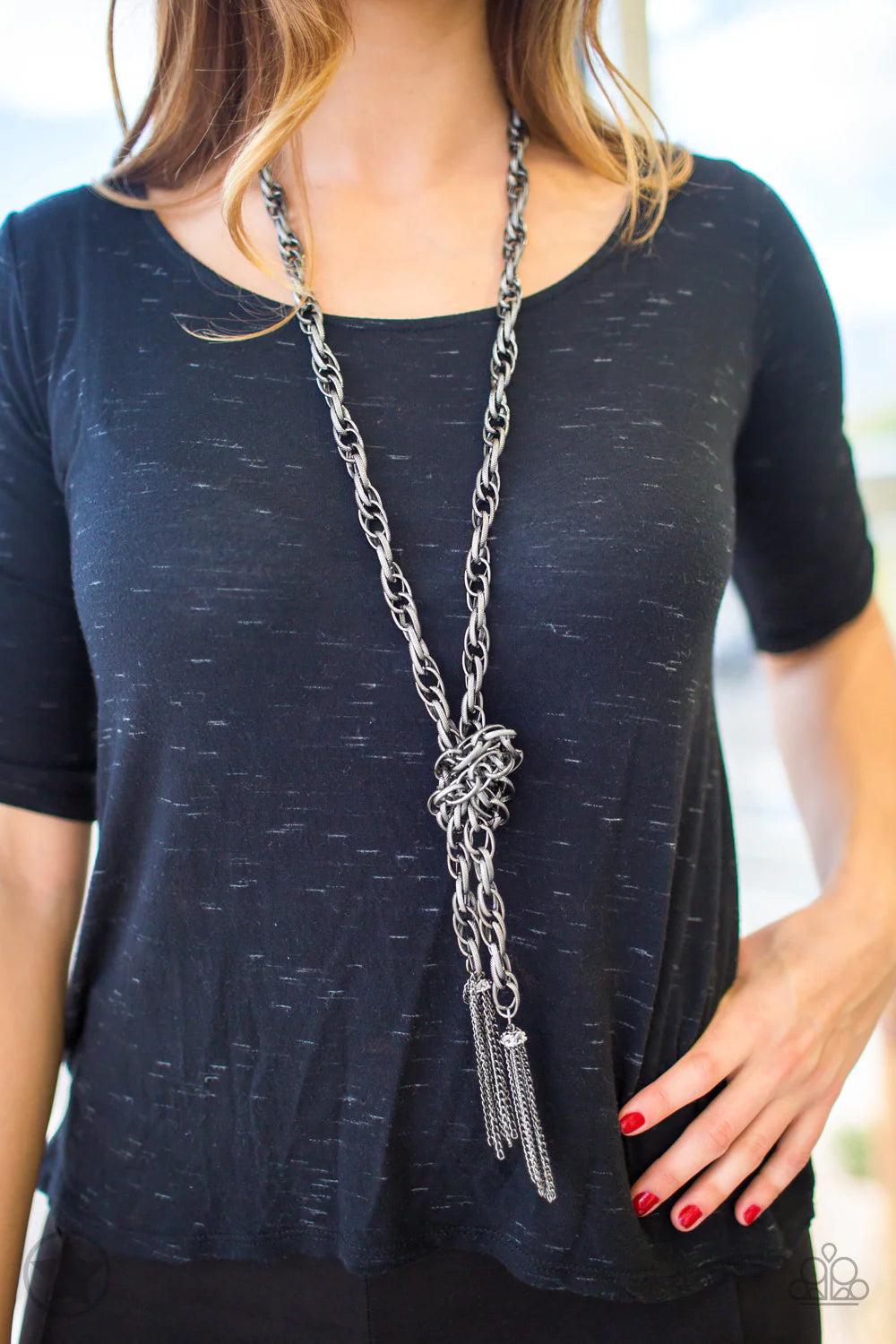 Paparazzi SCARFed for Attention - Gunmetal Necklace