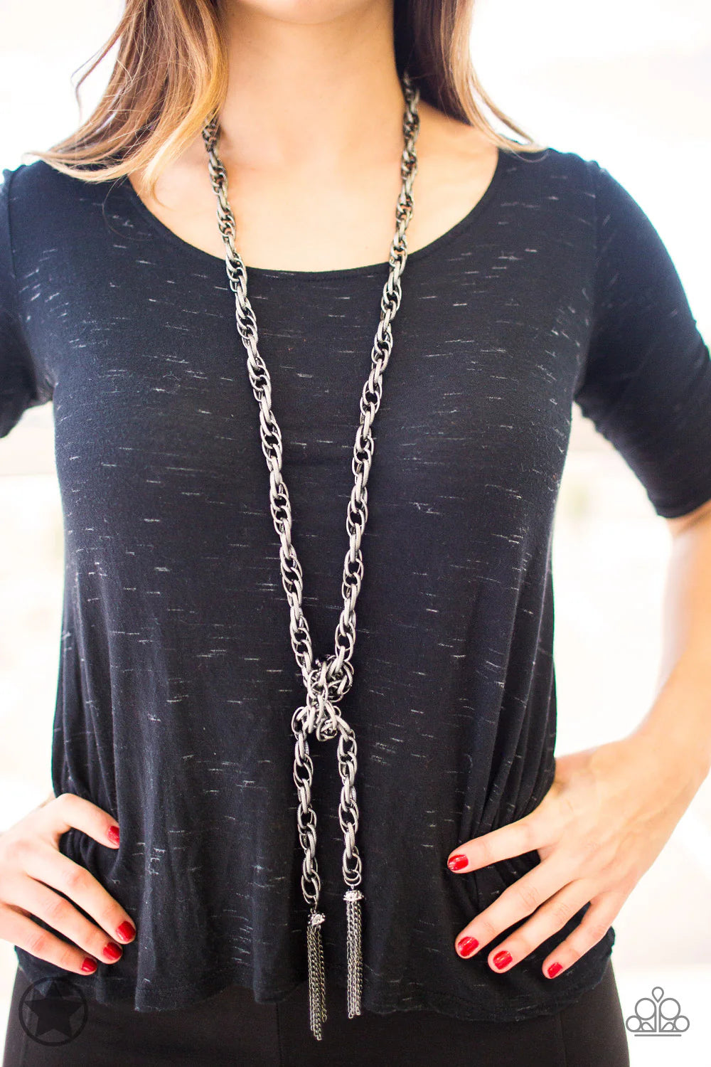 Paparazzi SCARFed for Attention - Gunmetal Necklace