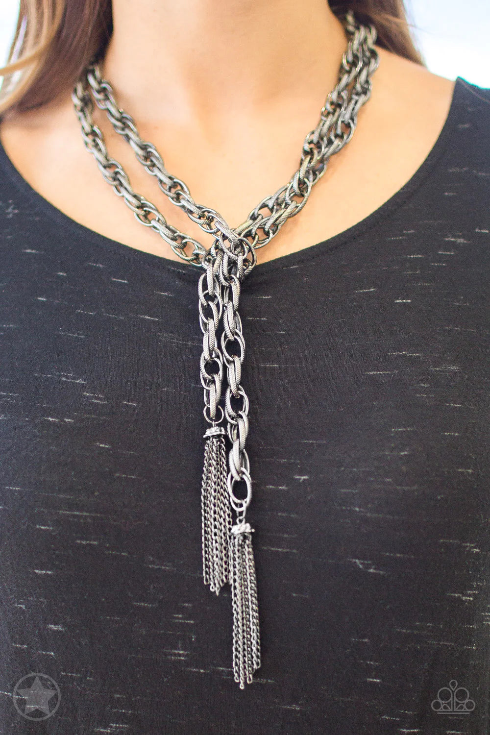 Paparazzi SCARFed for Attention - Gunmetal Necklace