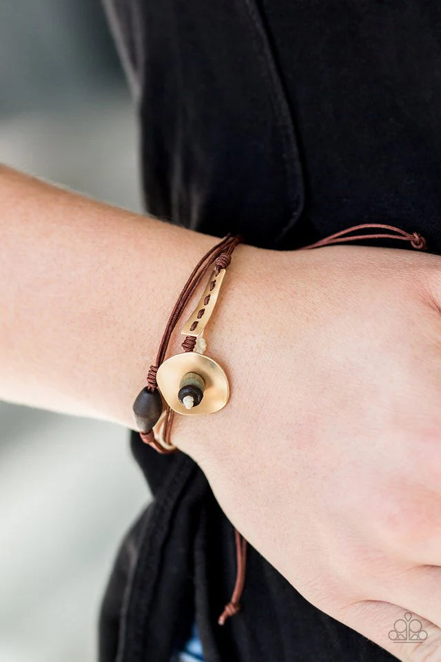 Paparazzi Trail Trek - Brown Bracelet