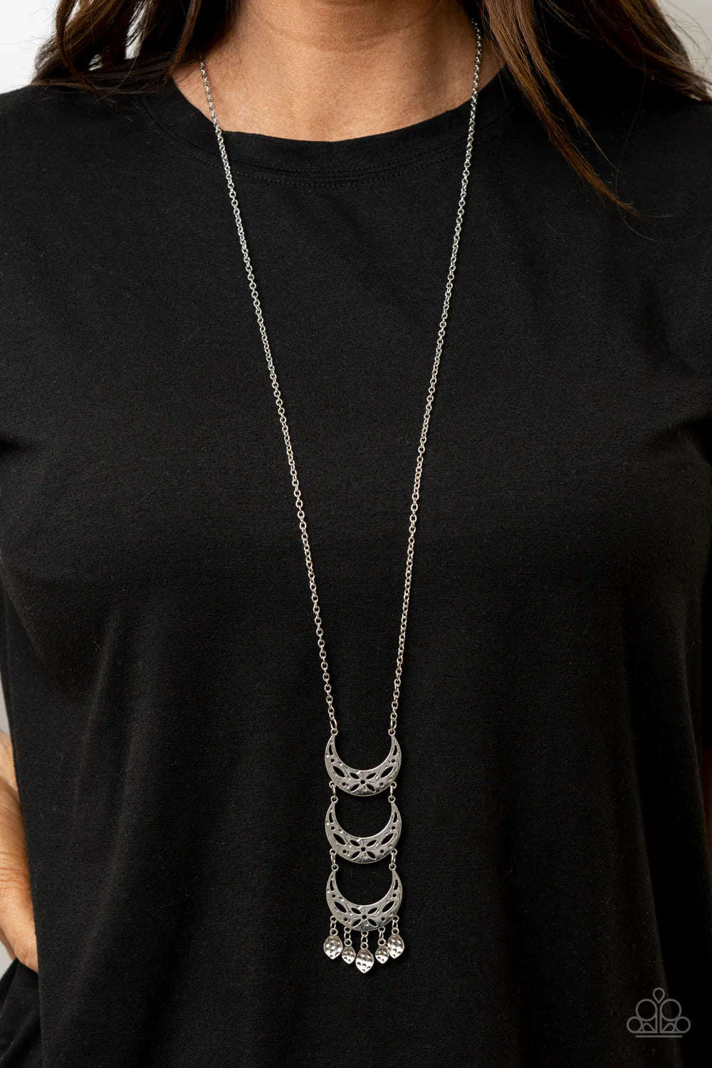 Paparazzi Half-Moon Child - Silver Necklace