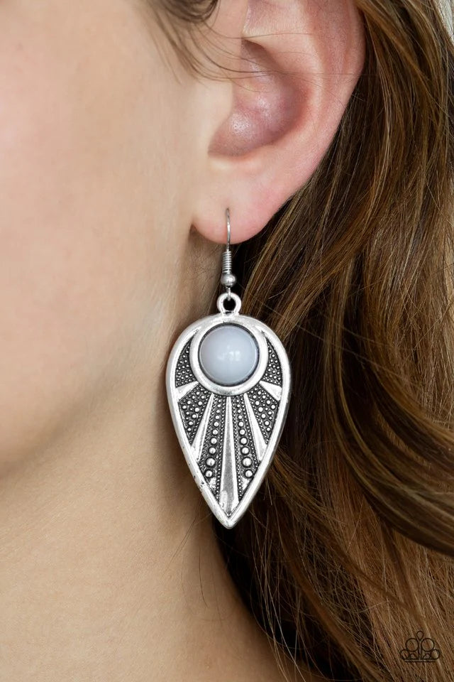 Paparazzi Take A WALKABOUT - Silver Earrings