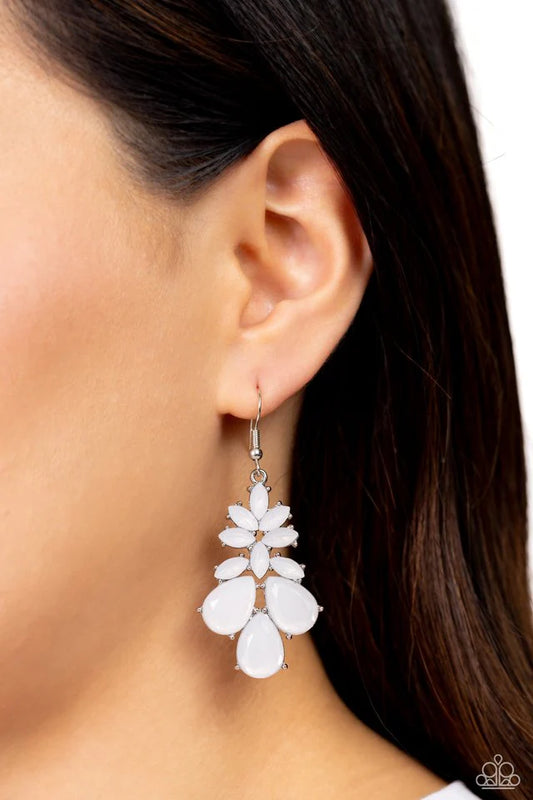 Paparazzi Earring ~ Fashionista Fiesta - White