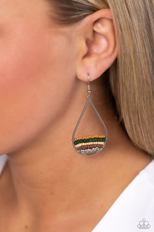 Paparazzi Earring ~ Mojave Mardi Gras - Green