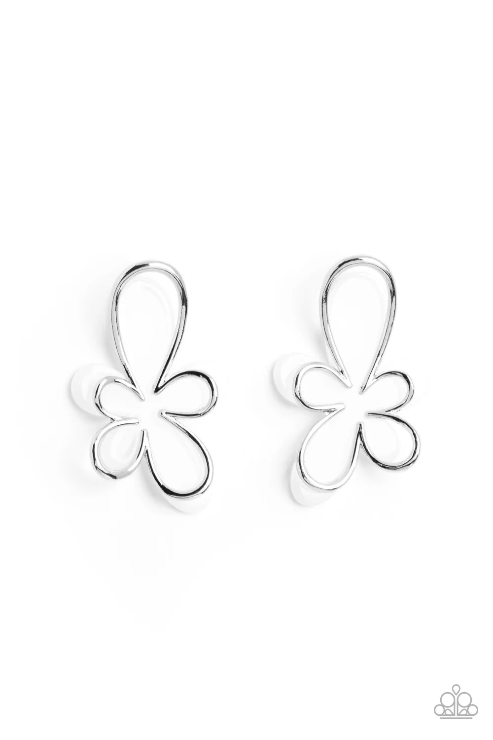 PAPARAZZI "GLIMMERING GARDENS" WHITE POST EARRINGS