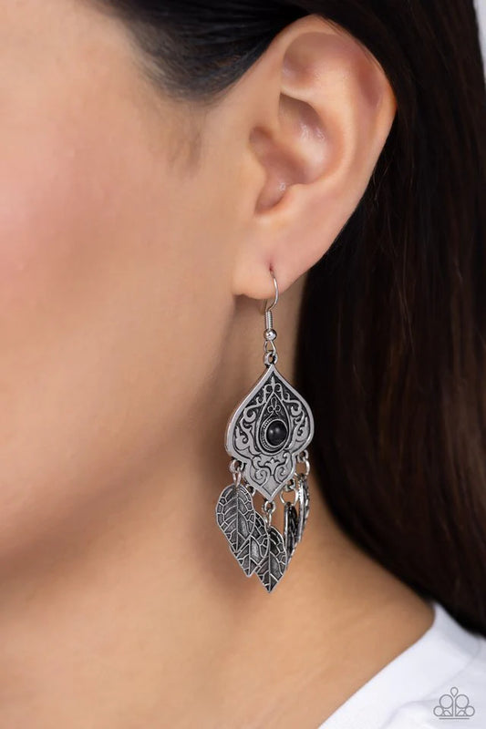 Paparazzi Earring ~ Desert Canopy - Black