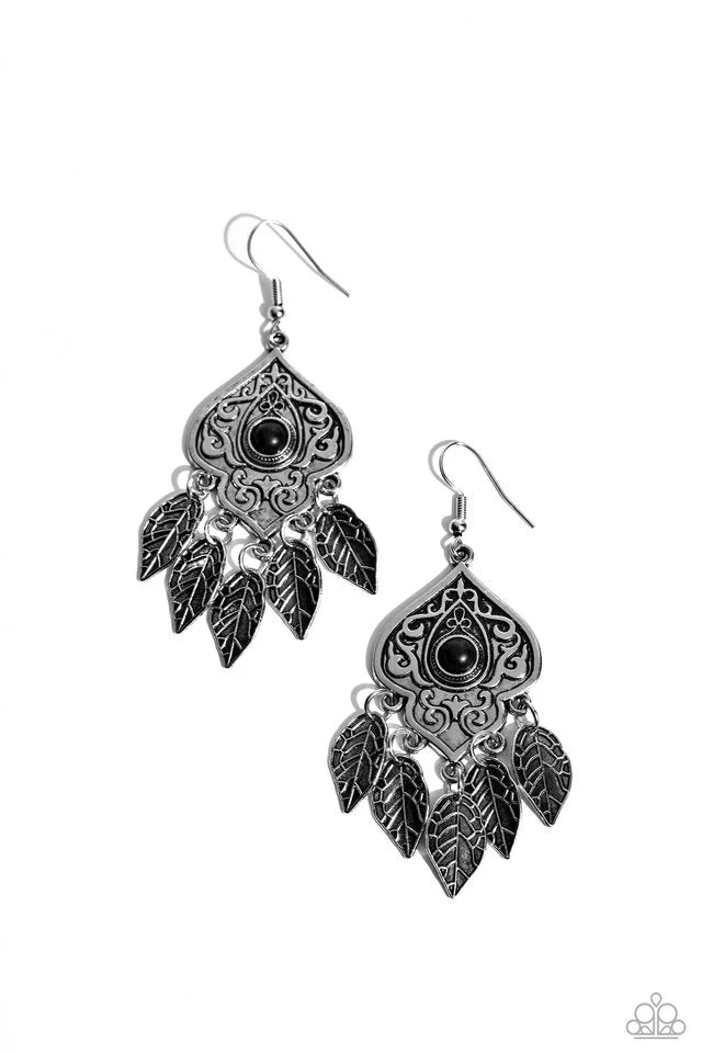 Paparazzi Earring ~ Desert Canopy - Black