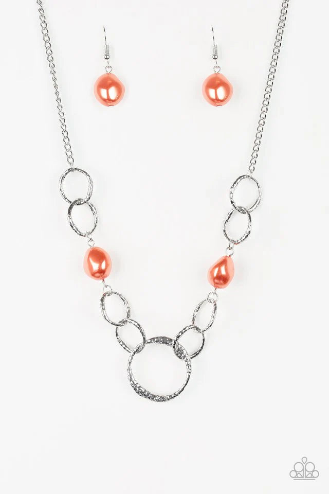 Paparazzi Lead Role - Orange Necklace