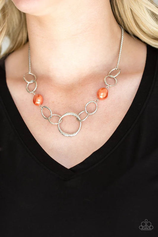 Paparazzi Lead Role - Orange Necklace