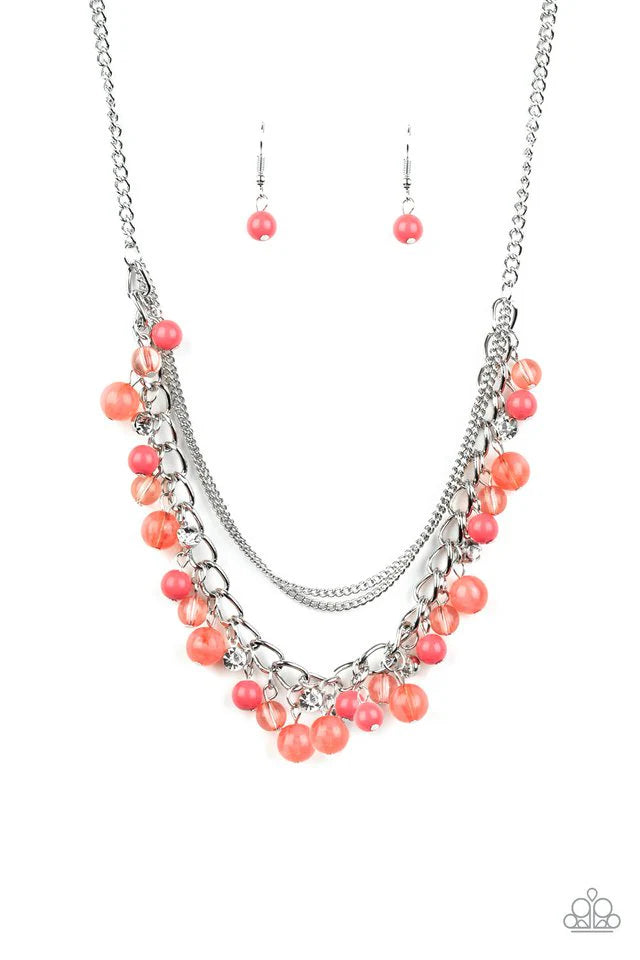 Paparazzi Wait and SEA - Orange Necklace