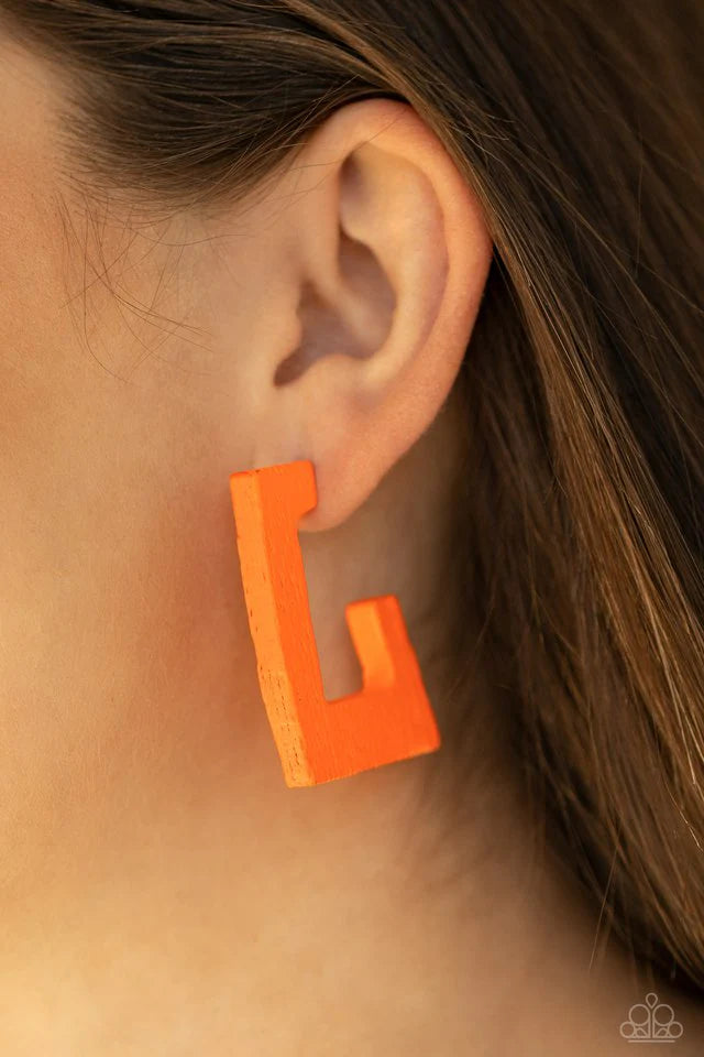 Paparazzi Earring ~ The Girl Next OUTDOOR - Orange