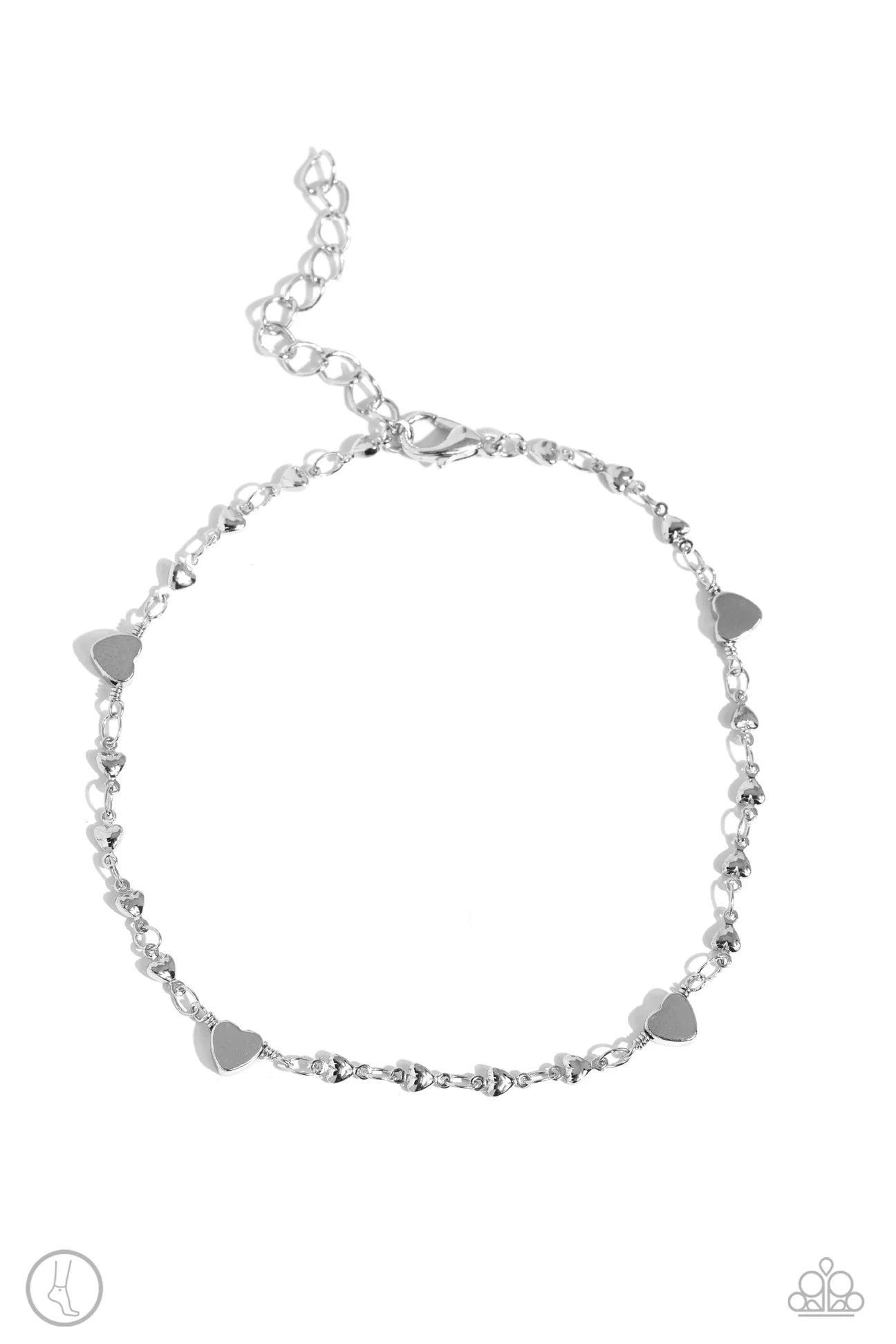 Highlighting My Heart - Silver Anklet - Paparazzi Accessories