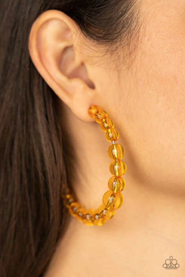 Paparazzi Earring ~ In The Clear - Orange