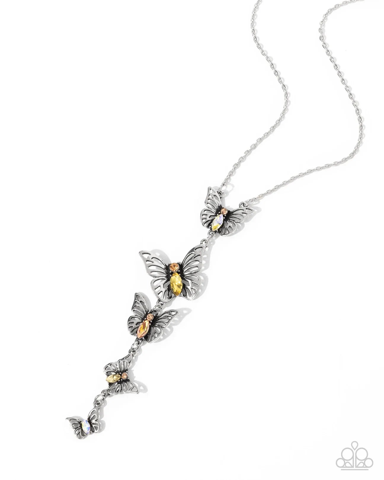 PAPARAZZI "AERIAL ADDITION" YELLOW NECKLACE