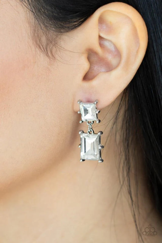 Paparazzi Earring ~ Cosmic Queen - White