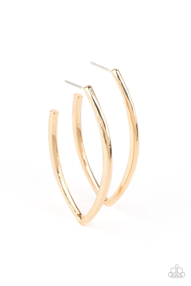 Paparazzi Earring ~ Point-Blank Beautiful - Gold