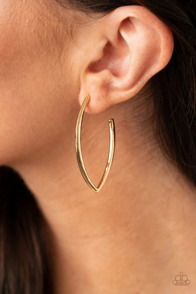 Paparazzi Earring ~ Point-Blank Beautiful - Gold