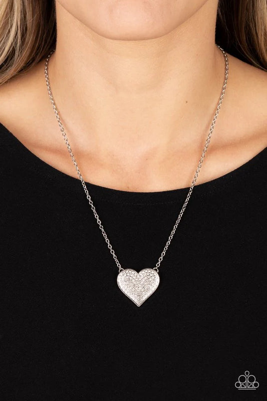 Paparazzi Necklace ~ Spellbinding Sweetheart - White