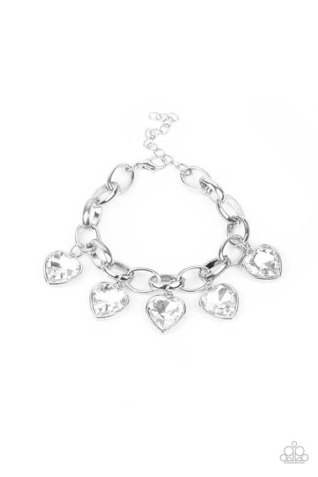 Paparazzi Bracelet ~ Candy Heart Charmer - White