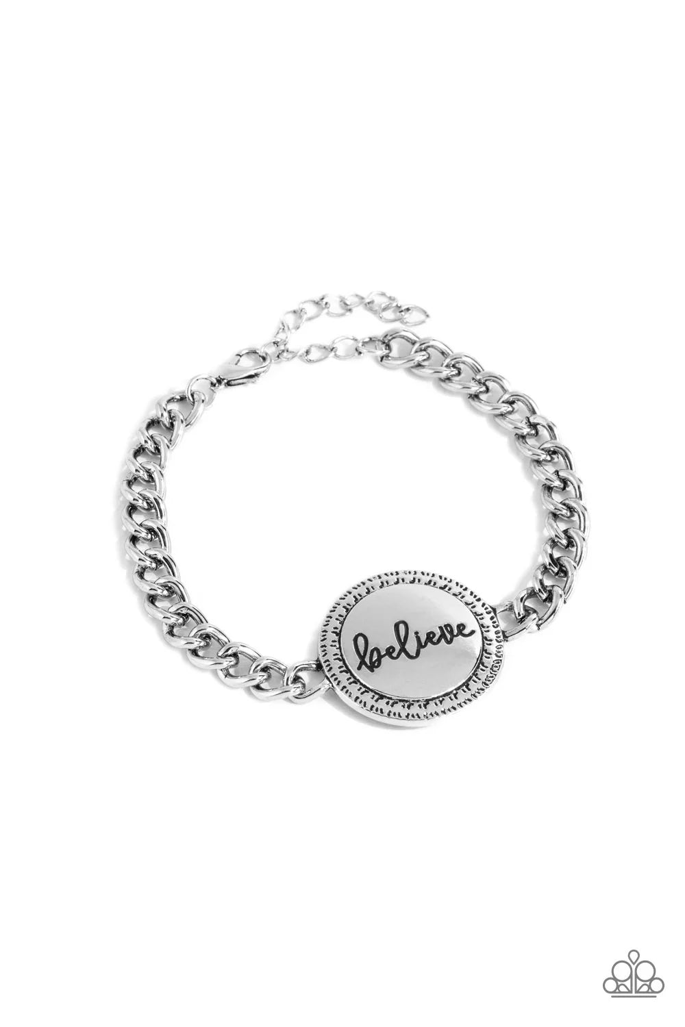 PAPARAZZI "HOPE AND FAITH" SILVER BRACELET