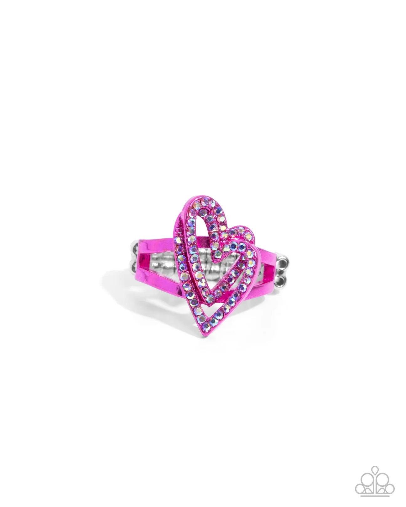 PAPARAZZI "HYBRID HEART" PINK RING